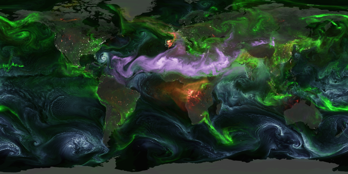 NASA’s aerosol map is beautiful
